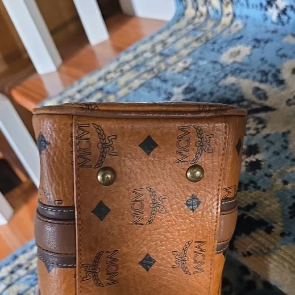 MCM Cognac Brown Visetos Top-Handle Satchel - Picture 3 of 6